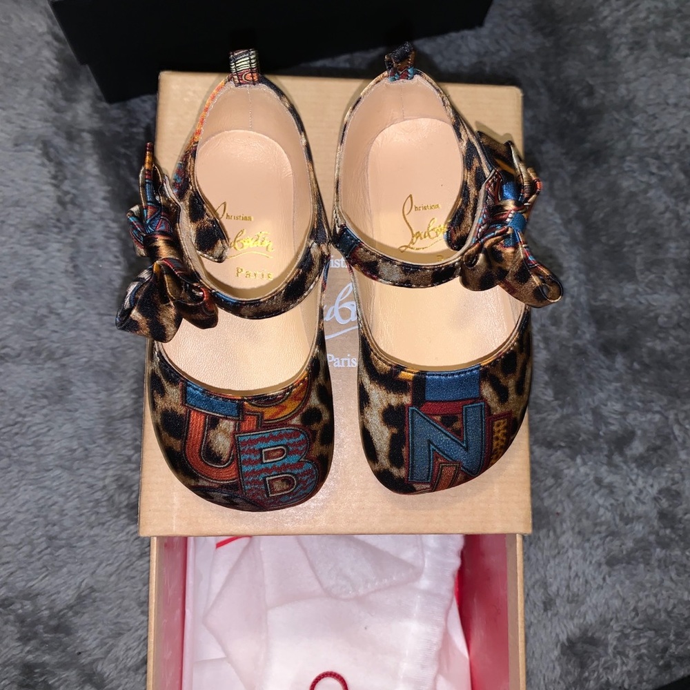 Christian Louboutin Lou Babe flat satin leopard